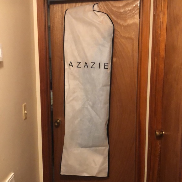 AZAZIE KATRINA Steel Blue A-Line One Shoulder Chiffon Dress size 16 - Picture 3 of 6